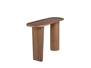 Table console ovale au design moderne en bois de noyer naturel 3249 Angel Cerdá