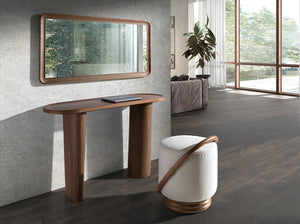 Table console ovale au design moderne en bois de noyer naturel 3249 Angel Cerdá