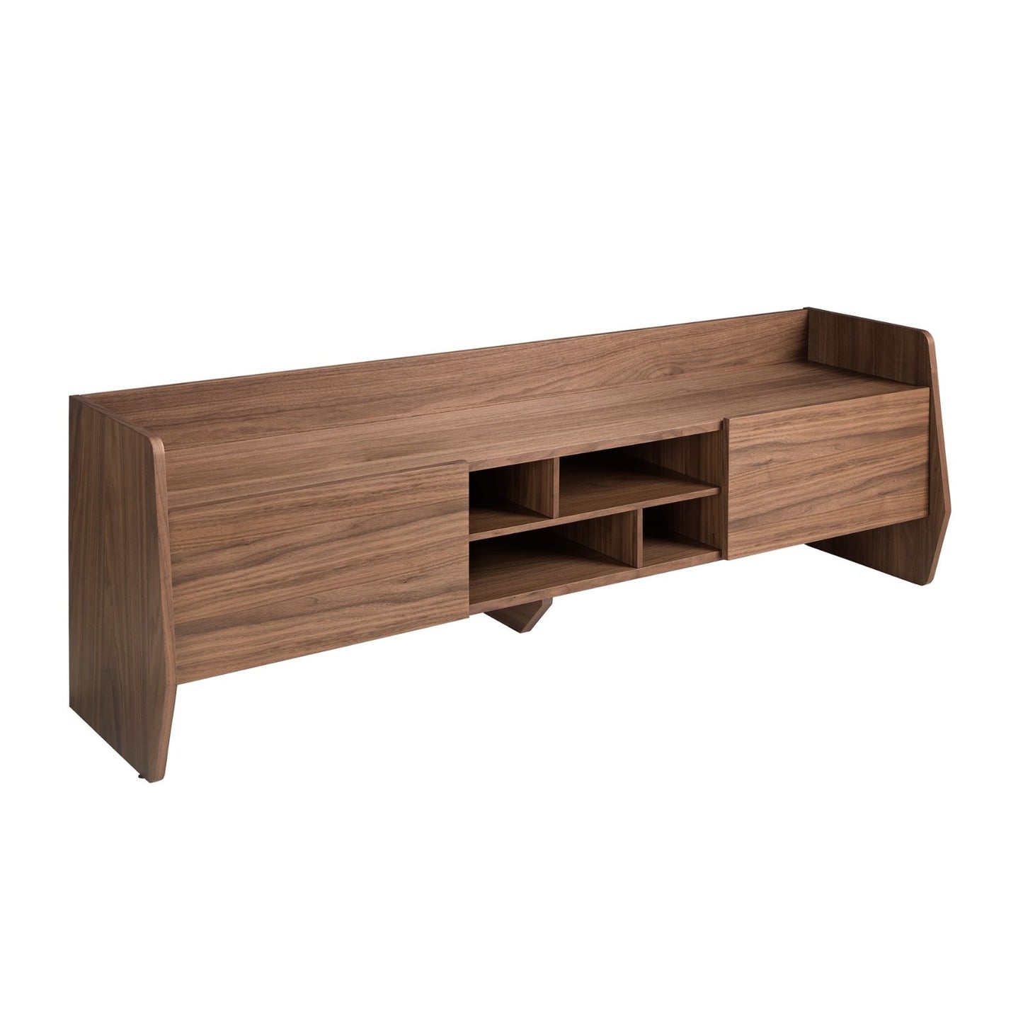 Meuble TV bois noyer design contemporain 160cm | Salon moderne