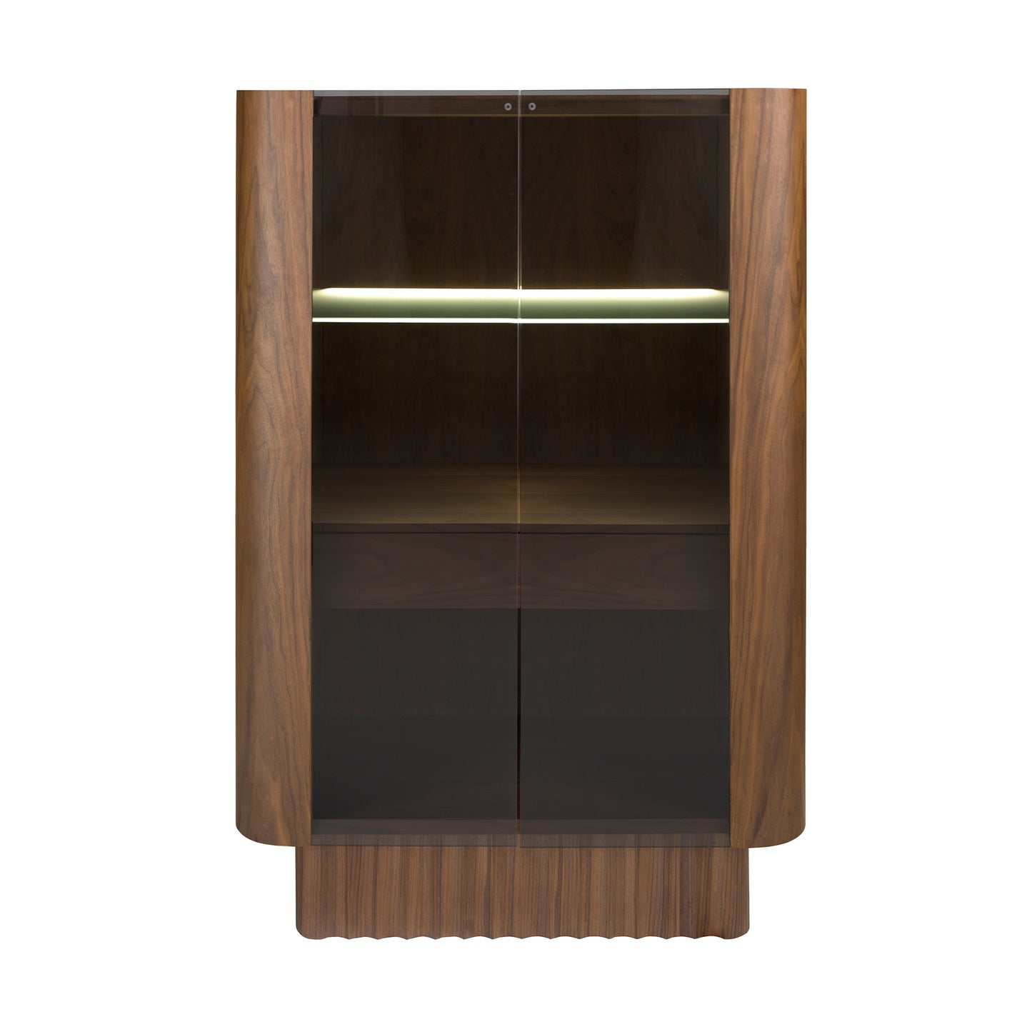 Buffet haut design en bois de noyer avec éclairage LED intérieur – Angel Cerdá 3273