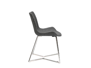 Chaise rembourrée en tissu avec pieds en acier chromé modèle 4009 Angel Cerdá