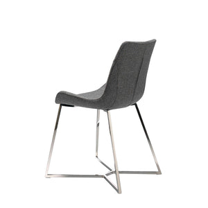 Chaise rembourrée en tissu avec pieds en acier chromé modèle 4009 Angel Cerdá