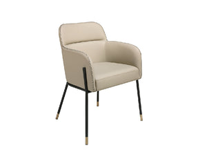 Chaise rembourrée en éco-cuir avec structure en acier noir et doré 4106 Angel Cerdá