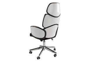 Chaise de bureau pivotante tissu gris clair et PVC blanc 4142 Angel Cerda