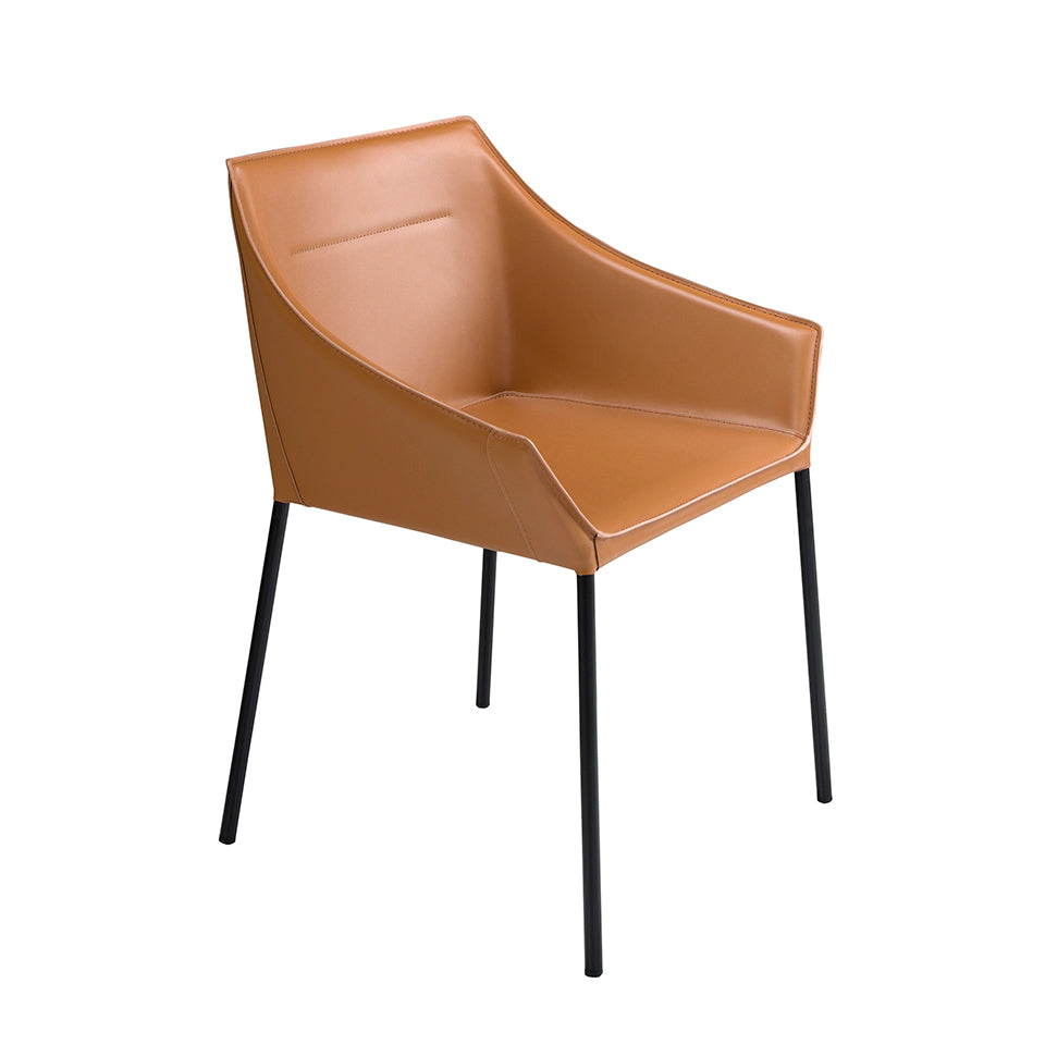 Chaise de salle à manger en cuir marron – Angel Cerdá 4144