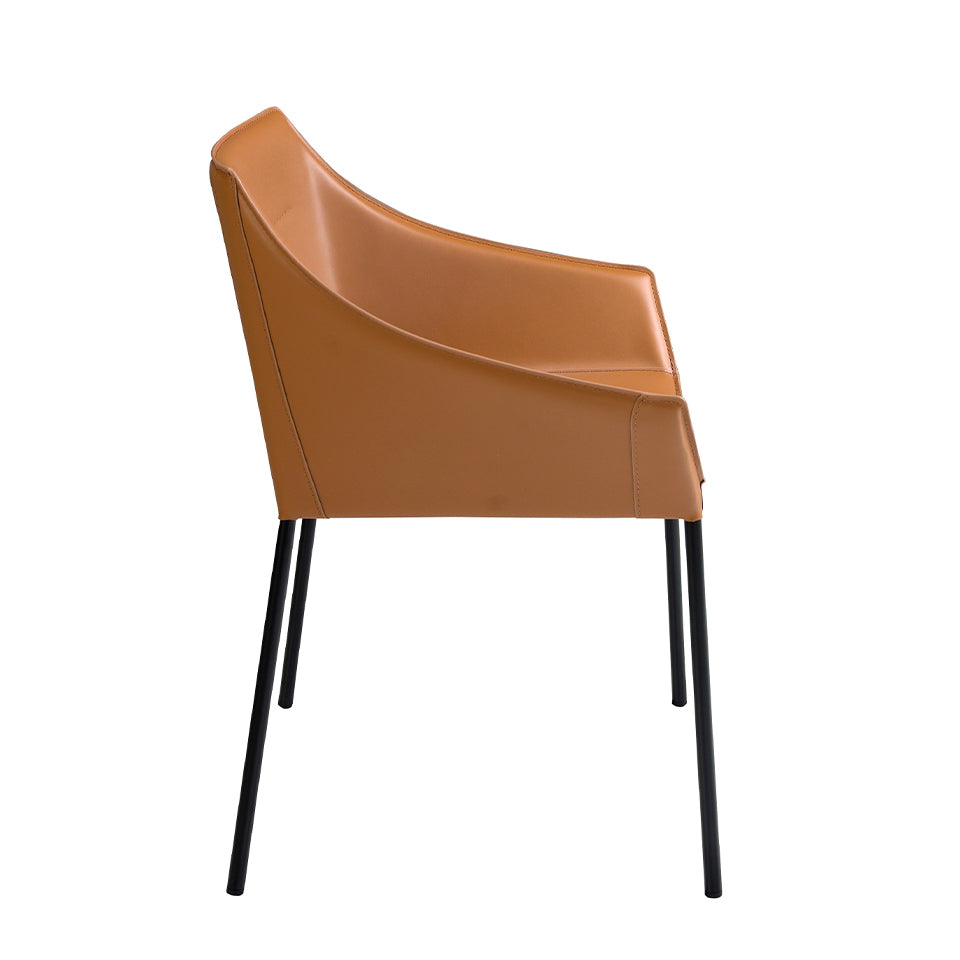 Chaise de salle à manger en cuir marron – Angel Cerdá 4144