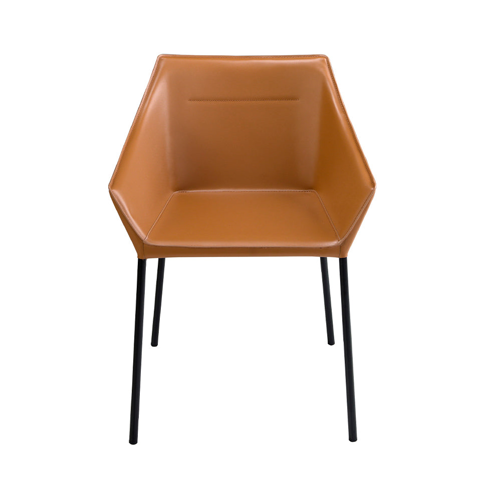 Chaise de salle à manger en cuir marron – Angel Cerdá 4144