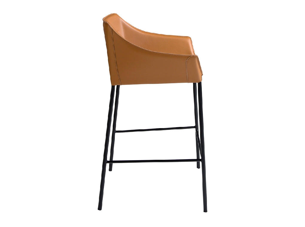 Tabouret de salle à manger en croûte de cuir marron modèle 4145 Angel Cerdá