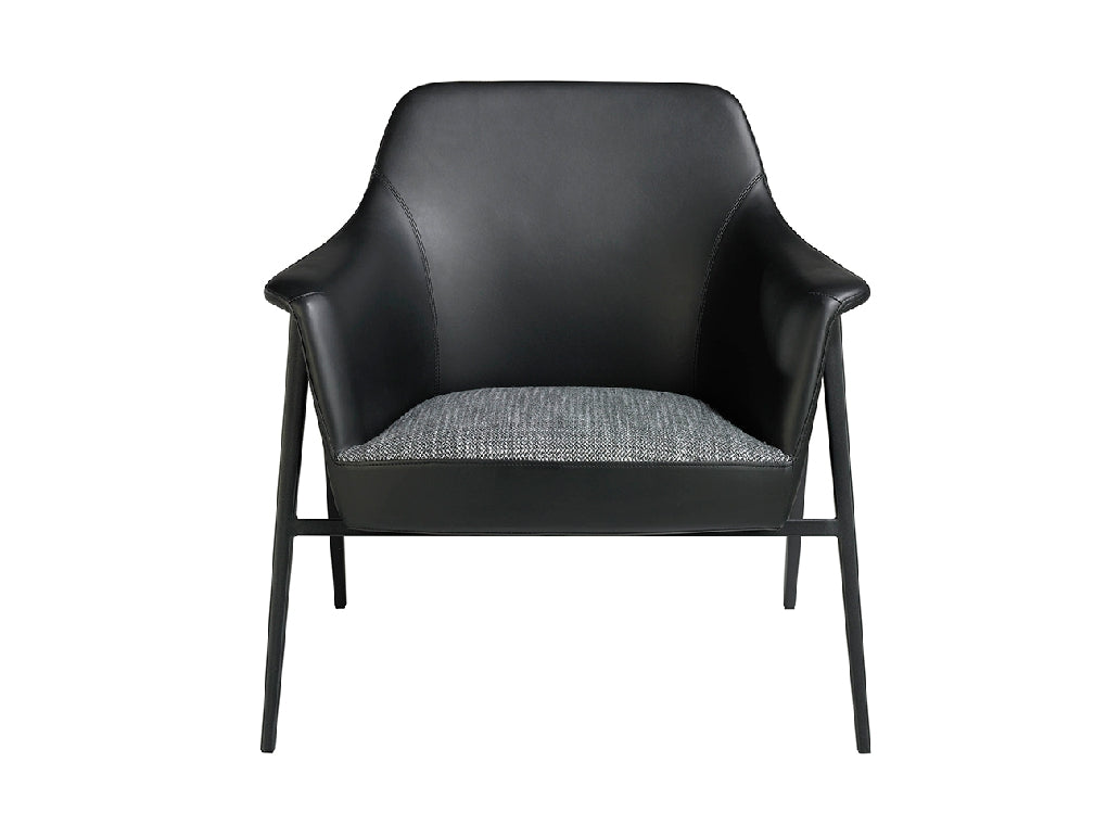 Fauteuil en tissu et cuir écologique tapissé avec structure en acier noir 5080 Angel Cerdá