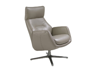 Fauteuil pivotant inclinable rembourré en cuir avec pieds en acier noirci 5092 Angel Cerdá