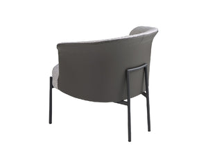 Fauteuil en tissu gris et croûte de cuir gris foncé modèle 5109 Angel Cerdá