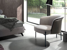 Charger l&#39;image dans la visionneuse de la galerie, Fauteuil en tissu gris et croûte de cuir gris foncé modèle 5109 Angel Cerdá
