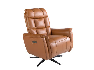 Fauteuil pivotant en cuir marron 5117 Angel Cerdá