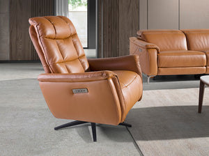 Fauteuil pivotant en cuir marron 5117 Angel Cerdá