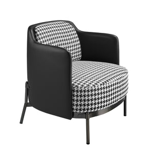 Fauteuil en tissu noir et blanc et similicuir noir 5139 Angel Cerdá