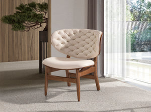 Fauteuil en similicuir sable et noyer 5141 Angel Cerdá