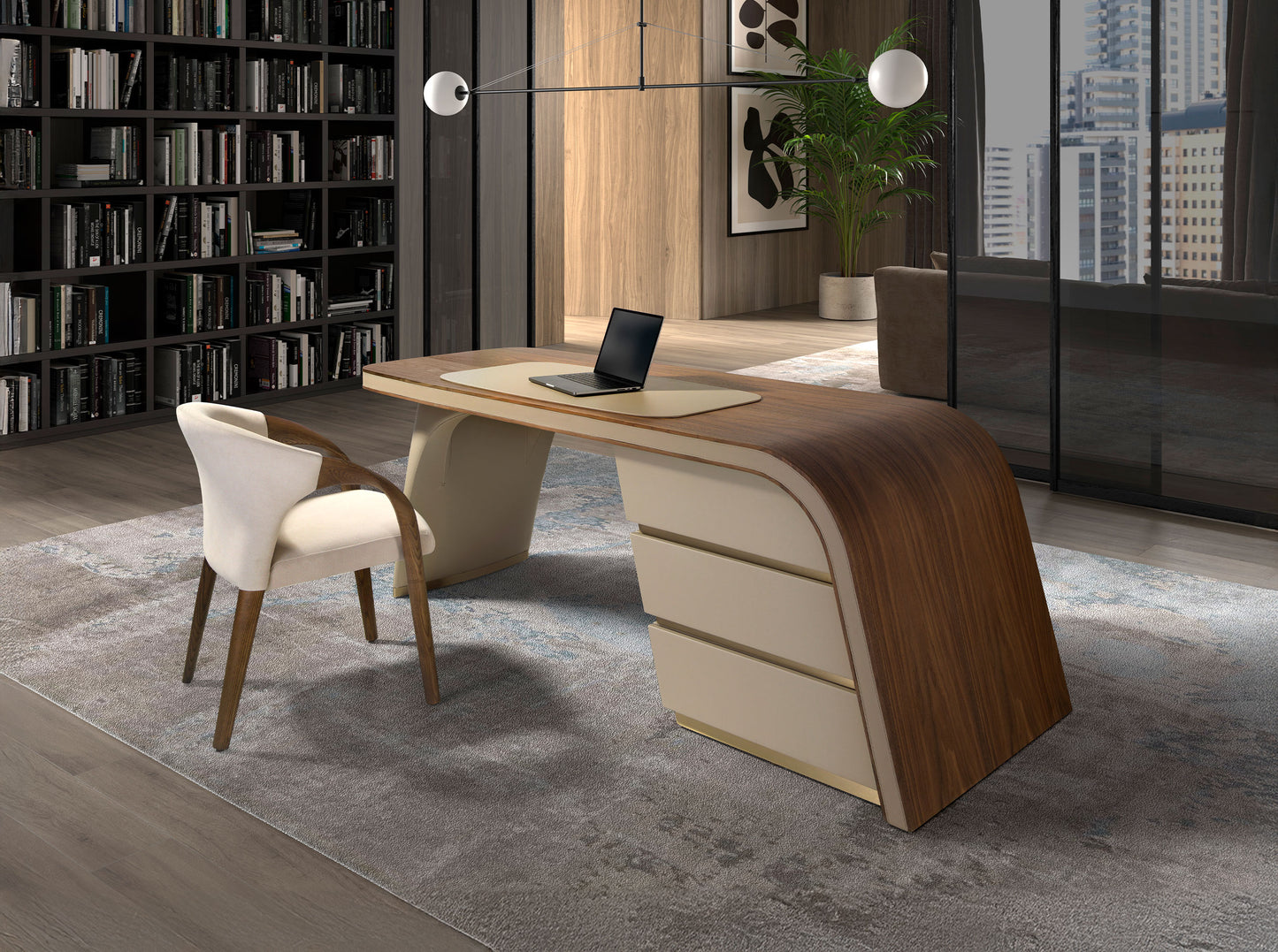 Chaise en velours crème