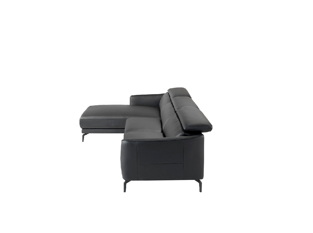 Canapé méridienne en cuir noir design – Angel Cerdá 6040
