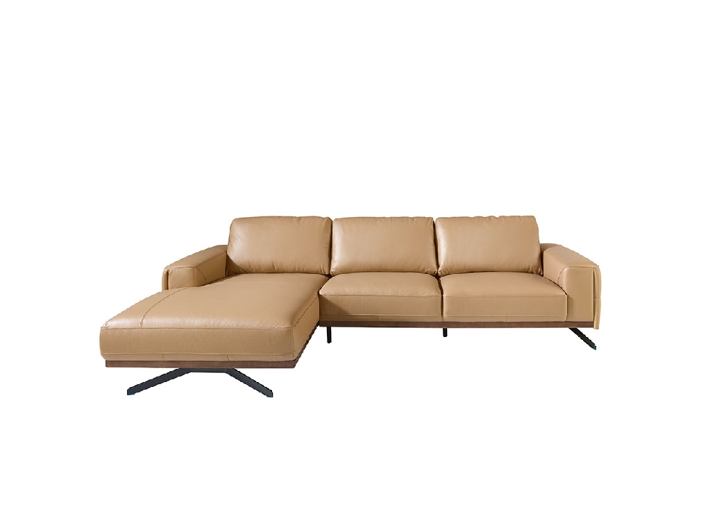 Canapé chaise longue en cuir avec pieds en acier noir 6161 Angel Cerdá