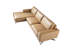 Canapé chaise longue en cuir avec pieds en acier noir 6161 Angel Cerdá