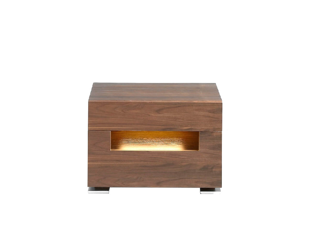 Table de chevet en noyer avec éclairage modèle 7065 Angel Cerdá
