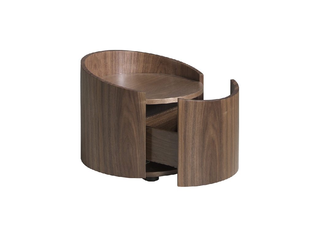 Table de nuit ronde en bois de noyer 7130 Angel Cerdá