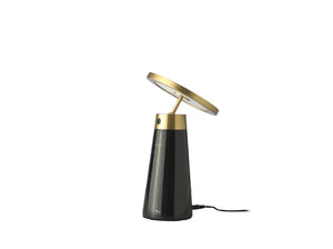 Lampe de table en marbre nero marquina et acier poli doré  8028 Angel Cerdá