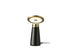 Lampe de table en marbre nero marquina et acier poli doré  8028 Angel Cerdá