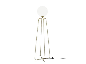 Lampadaire avec base en acier doré et ampoule en verre teinté blanc  8047 Angel Cerdá