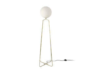 Lampadaire avec base en acier doré et ampoule en verre teinté blanc  8047 Angel Cerdá