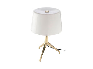 Lampe de table en acier doré et verre teinté blanc 8062 Angel Cerdá