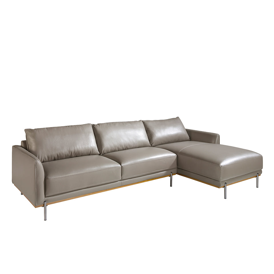 Canapé d'Angle en Cuir de Vachette Gris Foncé modèle 6154 Angel Cerdá