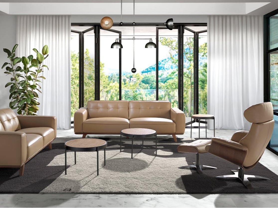 Fauteuil pivotant sable Angel Cerda