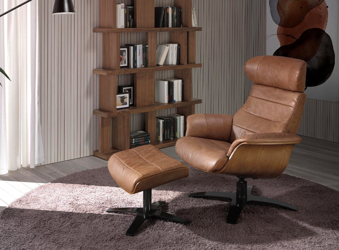 Fauteuil pivotant marron Angel Cerda 5083