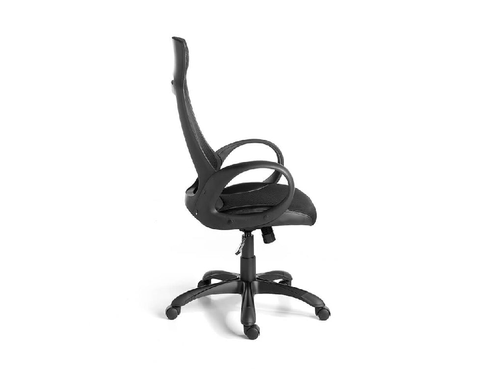 Fauteuil bureau pivotant cuir reconstitué noir design | Office