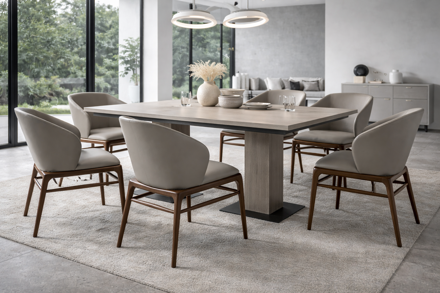 Chaise design en similicuir avec pieds en bois noyer – Angel Cerdá 4065