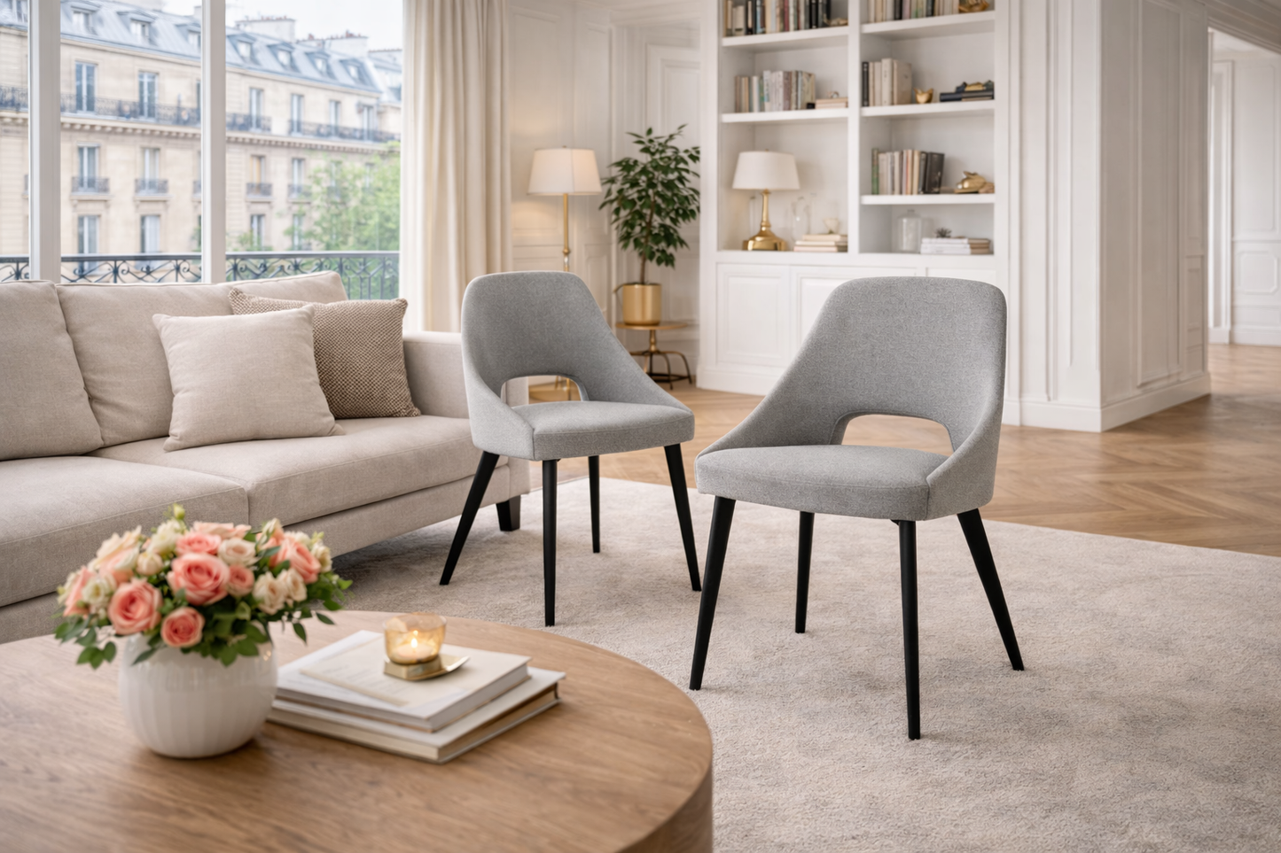 Chaise de salle à manger design en tissu – Angel Cerdá 4101