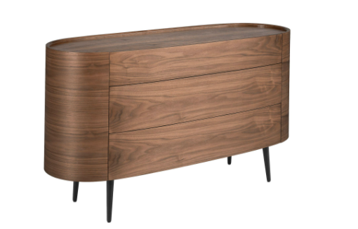 Commode Noyer et Acier Noir  7075 Angel Cerdá