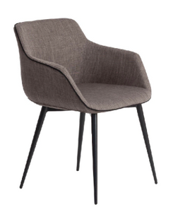 Fauteuil de salle à manger-4005-Angel Cerda, capitonné avec structure en acier