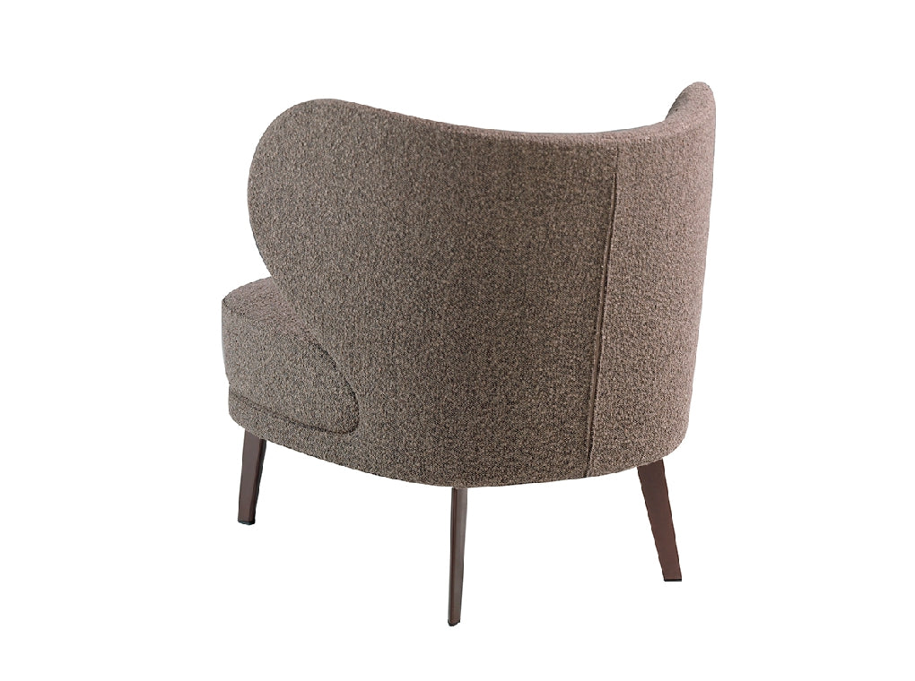 Fauteuil tapissé de tissu et de pieds en acier brun Angel Cerda 5079