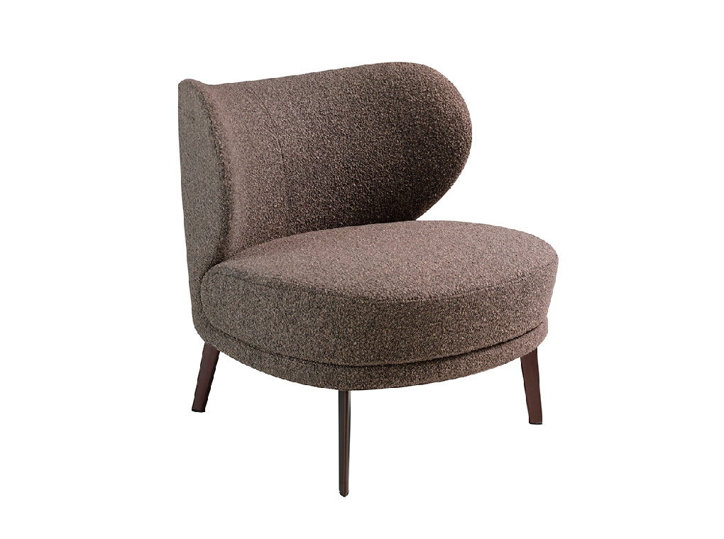 Fauteuil tapissé de tissu et de pieds en acier brun Angel Cerda 5079