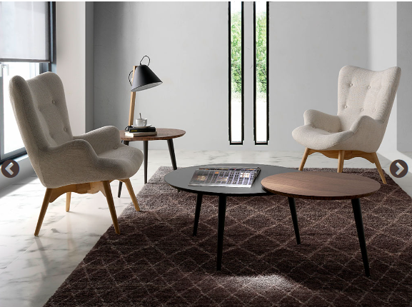 Fauteuil rembourré  en tissu capitonné gris Angel Cerda 5023