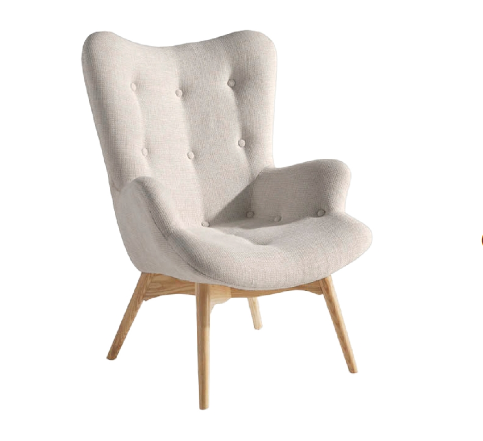 Fauteuil rembourré  en tissu capitonné gris Angel Cerda 5023