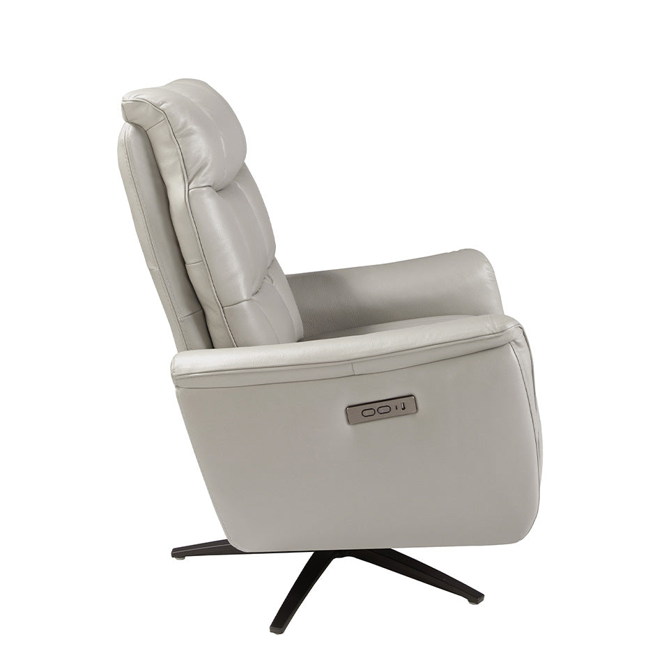 Angel Cerdá FAUTEUIL PIVOTANT EN CUIR GRIS MODÈLE 5114
