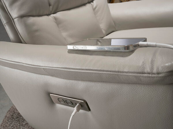 Angel Cerdá FAUTEUIL PIVOTANT EN CUIR GRIS MODÈLE 5114