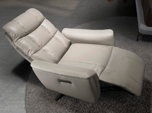 Angel Cerdá FAUTEUIL PIVOTANT EN CUIR GRIS MODÈLE 5114