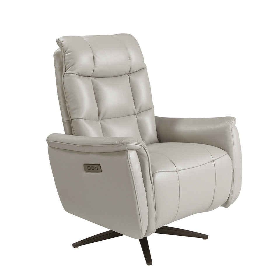Angel Cerdá FAUTEUIL PIVOTANT EN CUIR GRIS MODÈLE 5114