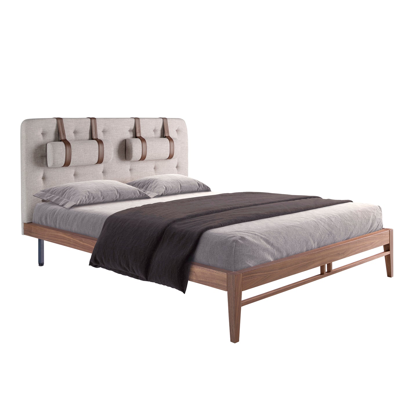 Lit double en tissu gris tufté, modèle 7179 par Angel Cerdá