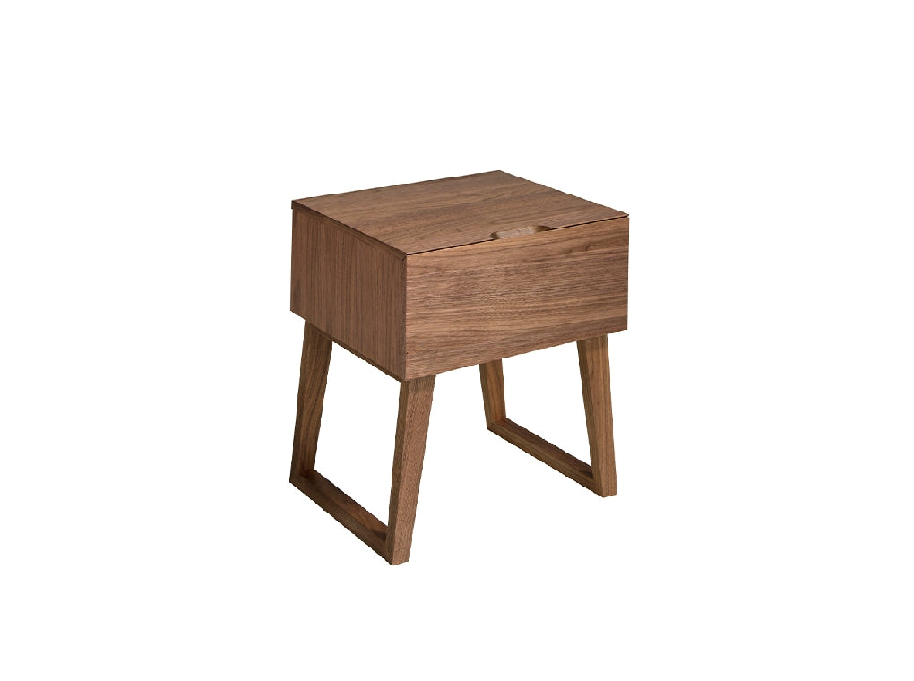 Table de chevet en bois de noyer Angel Cerda 7005