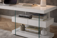 Charger l'image dans la visionneuse de la galerie, Bureau design blanc et verre avec structure moderne pour espace de travail contemporain

